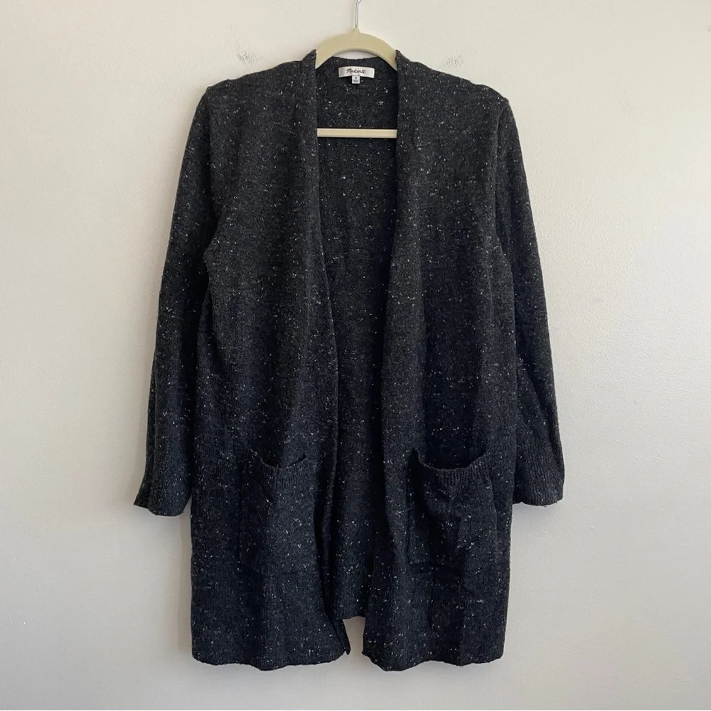 Madewell Donegal Kent Cardigan Sweater in Coziest Yarn wool slouchy speckled M - Picture 4 of 14